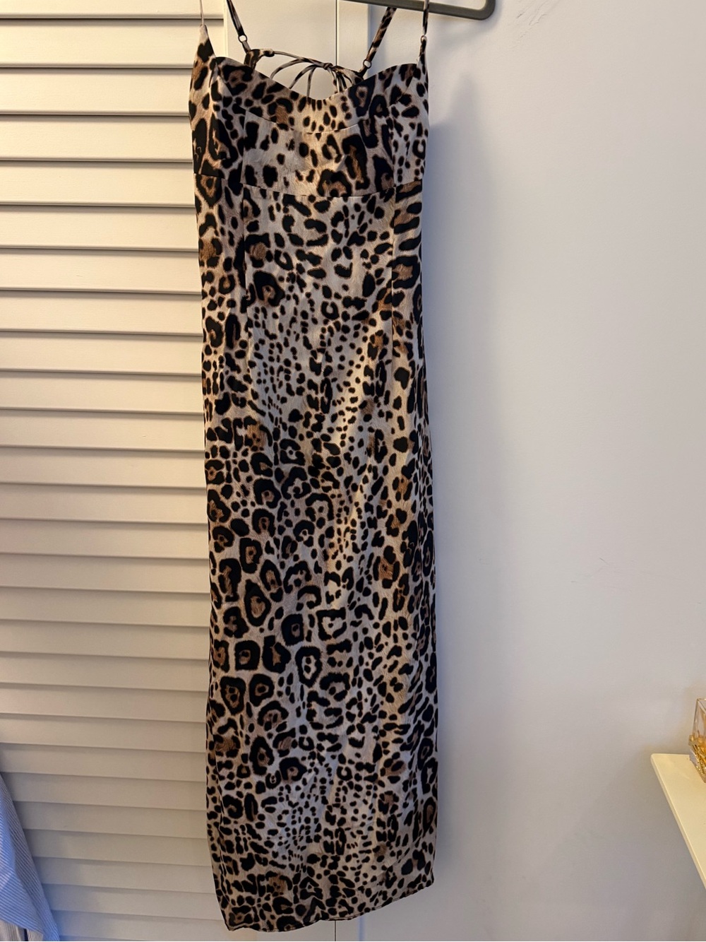 H&M Leopard Print Slip Midi Skirt - Brown & Black